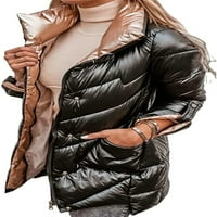 CoCopeaunts Női Puffer kabát kabát téli állvány gallér meleg Le kabát hosszú ujjú cipzáras Párnázott kabát felsőruházat