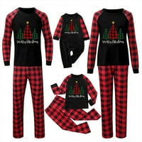 Odeerbi karácsonyi pizsama családi megfelelő ruhák viselet ruhák Patchwork kockás nyomtatott Homewear Kerek nyakú Hosszú