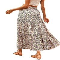 Sanviglor női szoknyák fodros hosszú szoknya magas derék réteges strand kép szín négy XL