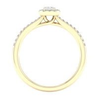 Imperial CT TDW smaragd gyémánt halo eljegyzési gyűrű 10K sárga aranyban