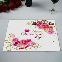 gyönyörű rózsaszín és arany Valentin nap alátét asztal mat csésze Mat, készlet 2