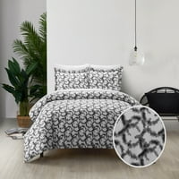 Chic Home Christi 3 Darabos Geometriai Paplanhuzat Szett, Királynő, Szürke