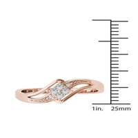 Carat T.W. Gyémánt split szár bypass 10 kt rózsa arany eljegyzési gyűrű