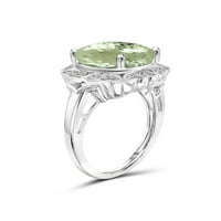 JewelersClub zöld ametiszt gyűrűs születési kövek ékszerek - 4. Karátzöld ametiszt 0. Ezüst gyűrűs ékszerek fehér gyémánt