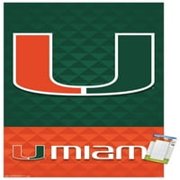 Collegiate - Miami Egyetem Hurricanes - Logo Premium poszter és poszter -tartócsomag