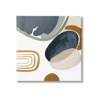 Stupell Industries absztrakt lekerekített formák csíkos mintázat akvarell részletek festménygaléria csomagolt vászon