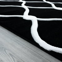 United Weavers Drachma Freya modern rácsos terület szőnyeg, fekete, 7'10 10'6