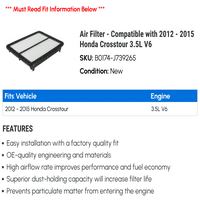 Légszűrő-kompatibilis-Honda Crosstour 3.5 L V 2014