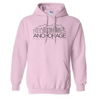 Skyline Anchorage kapucnis pulóver Unise 2x-nagy rózsaszín