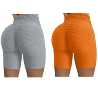 Jyeity rövidnadrág Női Clearance Alatt 5, Magas derék Egyszínű jóga rövidnadrág narancssárga atlétikai rövidnadrág