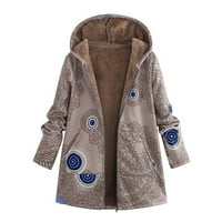 HGW kabátok női molett női téli Szabadidő nyomtatott kapucnis plüss kabát plusz kabát kabát