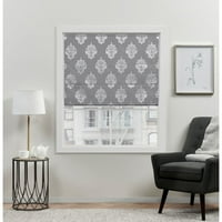 Exkluzív otthoni függönyök Marseilles Damask Blackout Roman Shade, 34x64, szürke