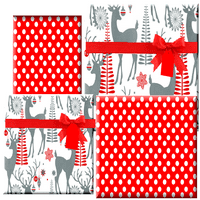 Állítsa be a nyaralás karácsonyi Deluxe-ajándék Wrap csomagolópapír ajándék címkék