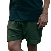 Spftem férfi vászon alkalmi rövidnadrág Inseam Stretch Classic Fit nyári strand rövidnadrág húzózsinórral és zsebekkel