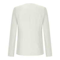 Tawop blézer Női Üzleti Alkalmi Női Női kapcsolja le galléros kabát hosszú ujjú kabát felsőruházat blézer fehér 14