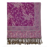 Pashmina sál Rave Női sálak luxus Paisley kendő rojt reverzibilis nagy takaró pakolás 78.5 X27.5