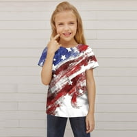 Gyerek kisgyermek ingek július 4. 3D grafikus nyomtatott pólók fiúk lányok újdonság Divat Rövid ujjú pólók Unise alkalmi