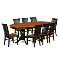 East West bútor PLWE9-BCH-W konyhaasztal szett étkezőasztallal és Faüléses Konyhai székekkel, - fekete és cseresznye