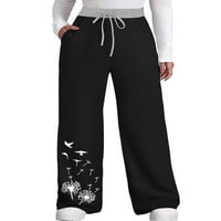 Glonme pizsama nadrág Női széles láb Lounge pizsama nadrág Kényelmes zsinórral edzés kocogók nadrág zsebekkel