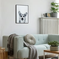 Corgi Pet festmények nyomtatott üveg burkolva egy Gunmetal eloxált keret