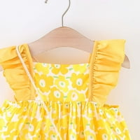 Pedort Prom ruhák tizenéves lány ruhák nyári ujjatlan vállpánt nyakkendő Sundress gomb sárga,6