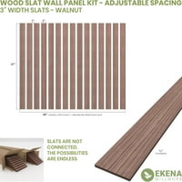 Ekena Millwork 47 H 1 4 T állítható fa léás fali panel 3 W Slats, dióval