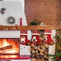 Wiueurtly téli Garland időzítővel Karácsonyi Harisnya Nagy Karácsonyi Harisnya dekoráció Santa hóember rénszarvas harisnya