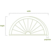 Ekena Millwork 62 W 16-1 2 H 2 P elliptikus Spoke építészeti fokozatú PVC Pediment