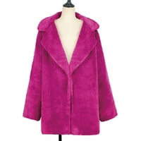 GiliGiliso Női Poliészter felsőruházat kabát illik Női Női szilárd meleg Fau kabát téli kapcsolja le gallér felsőruházat