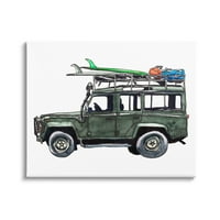 Stupell Industries trópusi nyaralás tengerparti autós tetőfestékkel ellátott festmények galéria csomagolt vászon nyomtatott