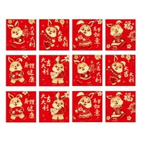 ruhuadgb szerencsés pénz boríték bélyegzés kínai újév piros borítékok papír aranyos nyuszi nyomtatás piros borítékok