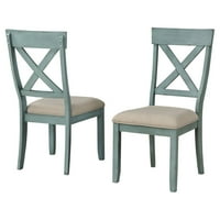 Roundhill bútor Prato kereszt hátsó kárpitozott étkező oldalsó székek-készlet 2