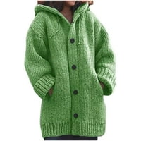 Kardigán pulóverek nőknek Modern Fit pulóver kardigán alkalmi Legénység nyak Lányok pulóverek Zöld XL