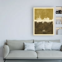 Védjegy Szépművészet 'Dubai Uae Skyline Brown' Canvas Art készítette: Michael Tompsett