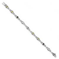 Primal ezüst ezüst ródium bevonatú Többszínű drágakő Link karkötő