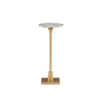 Powell Barra kerek állítható magasságú ital asztal, arany homokos márvány tetejével