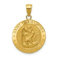 Primal Gold Karat sárga arany Szent Christopher érmék medál kábelkötéllánccal