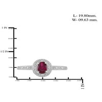 JewelersClub Ruby Ring Birthstone Jewelry - 0. Karát rubin 0. Ezüst gyűrűs ékszerek fehér gyémánt akcentussal - drágakő