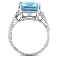 Miabella női 7- Karát ég kék fehér topaz sterling ezüst koktélgyűrű