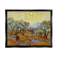 Olívafák Van Gogh táj tájfestés Jet fekete keretes művészeti nyomtatási fal művészet