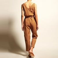 Zodggu Női Női divat nyári divatos alkalmi szilárd v-nyakú csipkés Jumpsuit kényelmes, elegáns fiatal lányok szeretik