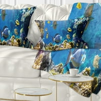 Designart hal a korallzátonyban - Seascape Photography Dring Pillow - 12x20