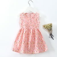 Lány ruhák ujjatlan virágos rajzfilm kockás strand ruhák ruha érettségi Rózsaszín 12m-18m