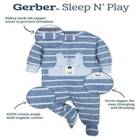 Gerber Baby Boy Sleep ' N Play lábú pizsama, 4 csomag