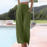 Turilly Női Női nadrág Clearance Női Alkalmi szilárd nadrág kényelmes elasztikus magas derék széles láb alkalmi hosszúságú