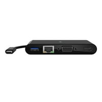 Belkin USB-C multimédia + töltő Adapter notebookhoz-W-C típusú USB-USB 3. - Hálózat-HDMI - VGA-Vezetékes