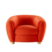 Modway bőséges teljesítményű bársony fotel narancssárga színben