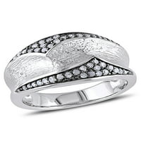 Carat T.W. Gyémánt sterling ezüst kupola gyűrű