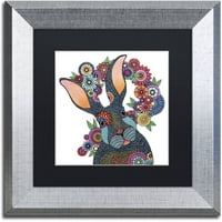 Védjegy képzőművészet Mr. Rabbit vászon művészet Hello Angel, fekete matt, ezüst keret