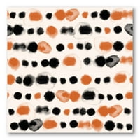 Designart 'narancs és fekete pöttyös' Modern Vászon Wall Art Print